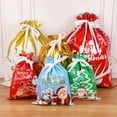 thumbnail image 4 of 3/5 piezas Bolsa con cordón de Navidad Bolsa grande de embalaje de dulces de Papá Noel Decoraciones navideñas para el hogar Año Nuevo 2024 Navidad, 4 of 5