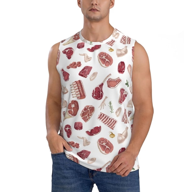 Balery Different Meat Camisetas sin mangas para hombre, absorbe la humedad y protege contra el mal olor.-X-Large