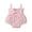 Pink, variant on Bagilaanoe Summer Newborn Girl Ribbed Bodysuit 0-24 Months Baby Girls Sleeveless Flower Dot Print Romper with Bow