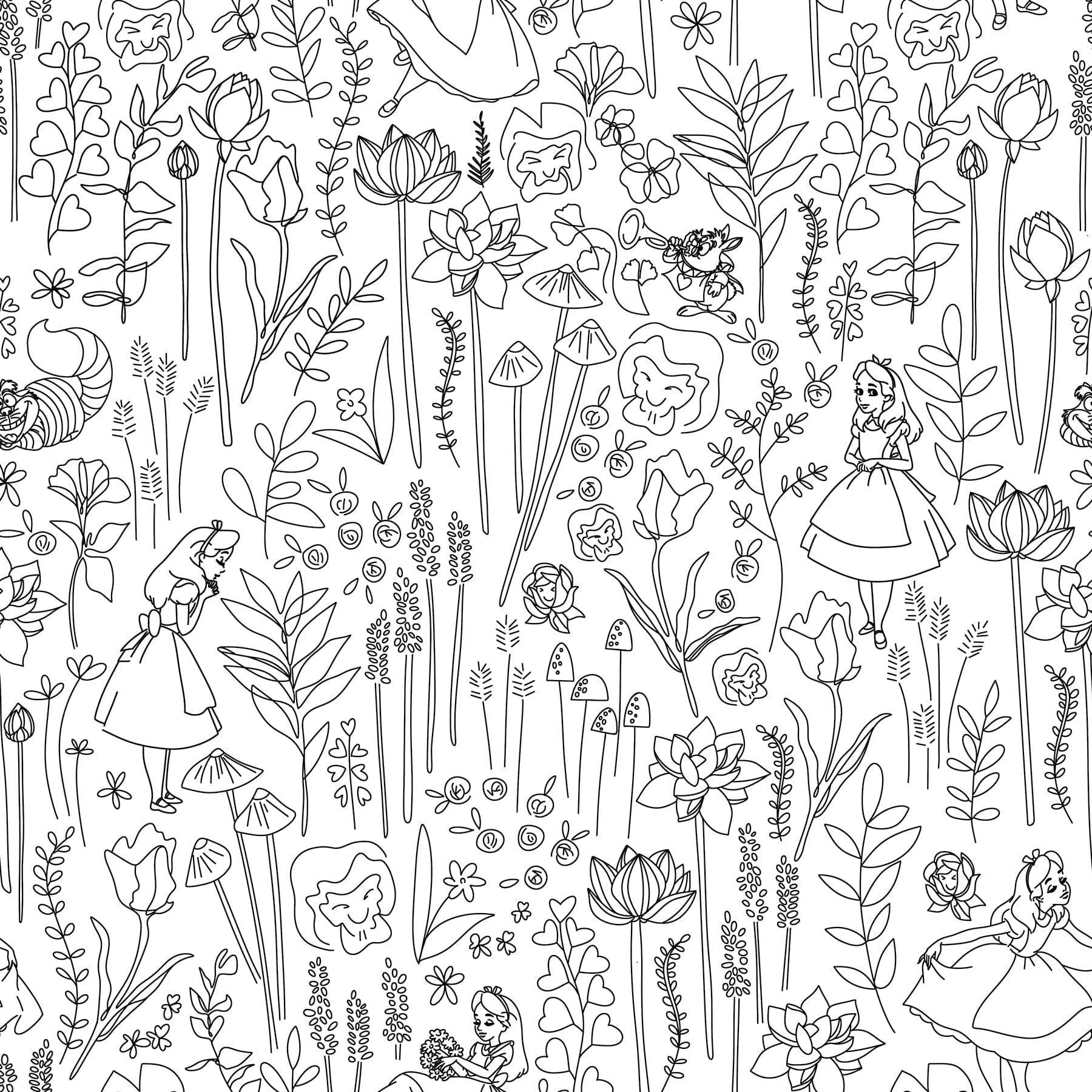 Disney Alice in Wonderland Garden Peel & Stick Wallpaper