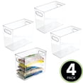 thumbnail image 2 of mDesign Tall Plastic Kitchen Food Storage Organizer Bin, Handles, 4 Pack - Clear, 2 of 8