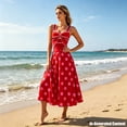 thumbnail image 2 of Women Swimwear, Color Block Bow Cutout One Piece Padded Swimsuit with Polka Dot Skirt Bathing Suit for Vacation, 2 of 7