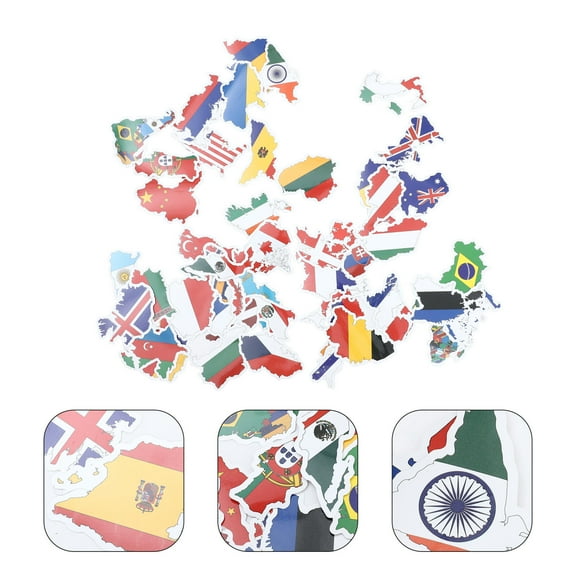 Raindrops 150 Assorted Color Country Flag Stickers for Scrapbook Suitcase Decorative Adhesive Sticker Pack