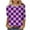 Purple, variant on Trendy 3/4 Length Sleeve Tops for Women Graphic Plaid Print Crewneck Base Tee Fall Spring Summer Tshirts (XL, Blue)