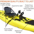thumbnail image 4 of BKC PK13 13' Pedal Drive Fishing Kayak W/ Rudder System, Paddle, Upright Back Support Aluminum Frame Seat, 1 Person Foot Operated Kayak, 4 of 6