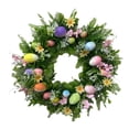 thumbnail image 1 of Corona de flores de Pascua, guirnalda decorativa de hojas verdes artificiales para el frente Estilo D, 1 of 9