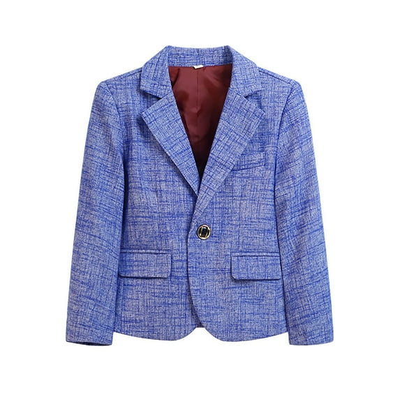 Girls Blazer Long Sleeve Lapel Collar Open Front Casual Bule Jacket Kids with Pockets Girls Dress Coat for Toddler Girls 12-18 Months