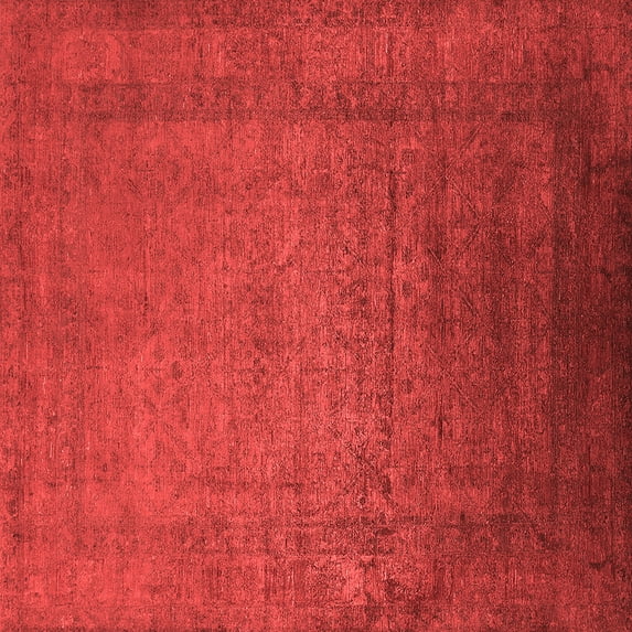 Ahgly Company Indoor Square Oriental Red Industrial Area Rugs, 8' Square