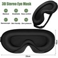 thumbnail image 2 of 2 piezas de máscara para dormir para hombres y mujeres, máscara de noche 3D con correa ajustable para dormir de lado, máscara de viaje opaca de seda natural, venda para los ojos 3D para dormir, siesta, 2 of 5