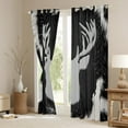 thumbnail image 3 of Manfei Jungle Deer Silhouette Black Out Curtains,Rustic Cow Hide Curtains Pack of 2 (42x63 Each),Gray Brown Bedroom Curtains For Men Women,Ultra Soft Home Decor, 3 of 6