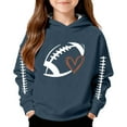 thumbnail image 4 of Fiaer Sweatshirts for Kids Game Day Hooded Sweatshirt Heart Football Graphic Hoodies Pullover Tops,Size 3-14 Years Grey 110, 4 of 4