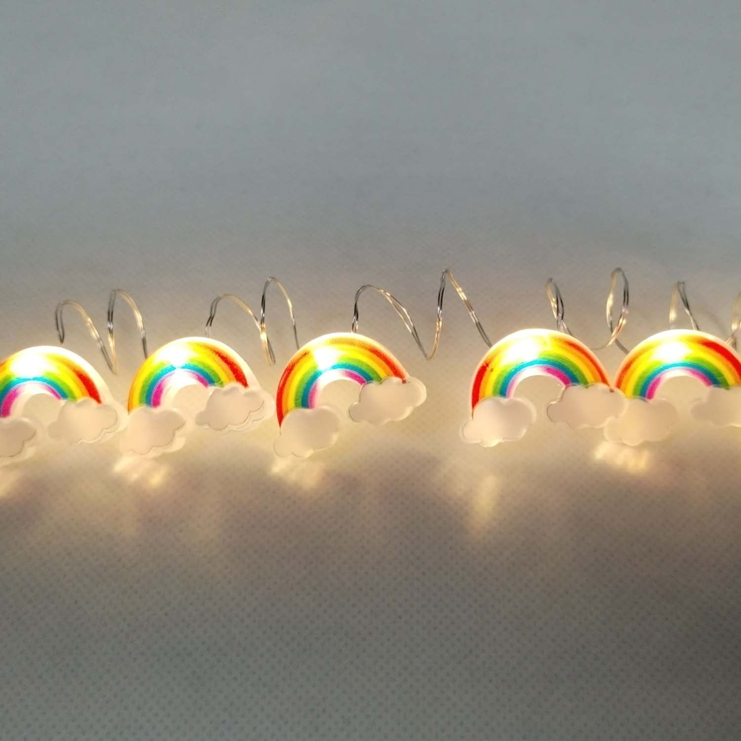 Mainstays 6ft Rainbow Indoor LED Fairy String Lights with Battery Operated Automatic Timer - 18 LED Lights