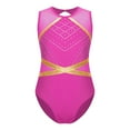 thumbnail image 3 of YONGHS Girls Sleeveless One Piece Gymnastics Leotards Tumbling Ballet Dance Unitard Bodysuit Hot Pink 16, 3 of 7