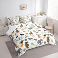 thumbnail image 3 of Manfei Zoo Giraffe Lions 7-Piece Twin Bedding Sets,Wild Animal Zebra Bedding Comforter Set,Green Monstera Leaf Sheet Sets For Boys Kids,Luxury Bedroom Decor Reversible, 3 of 8
