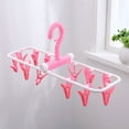 thumbnail image 4 of keepw 12 Clip olding Drying Rack Underwear Socks Clip Multi-functional Clothes Rack Hot Sale High Quality Folding Plastic Clothing candy pink 1Set, 4 of 4