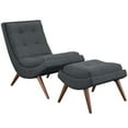 thumbnail image 1 of Modway Ramp Fabric Lounge Chair and Ottoman in Gray, 1 of 4