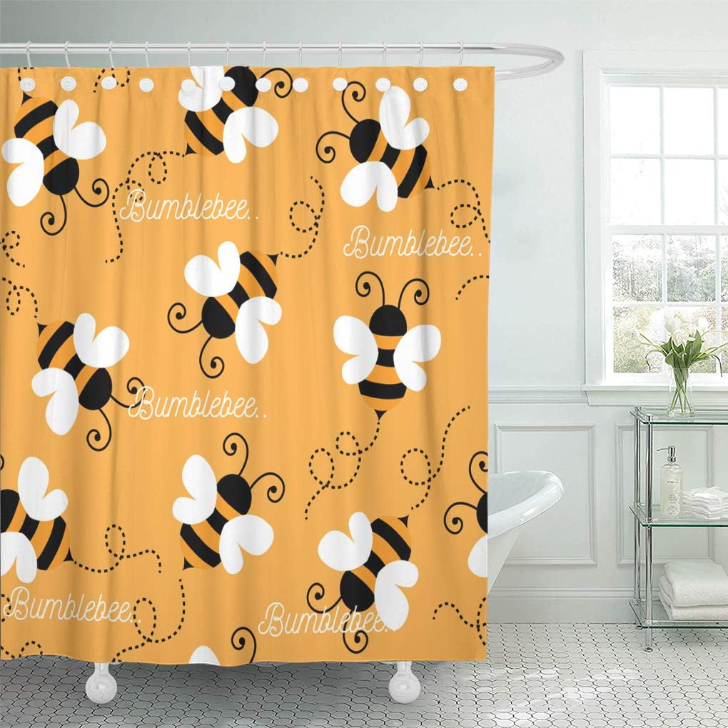 Yusdecor Honey Bee Pattern Background Seamless Vector Abstract Art Baby Beautiful Bathroom Decor Bath Shower Curtain 60x72 Inch Walmart Canada