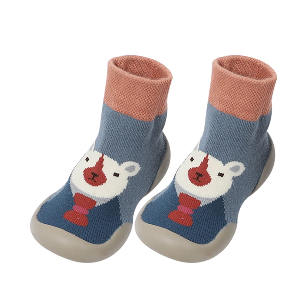 Kids Baby Girl Boys Toddler Anti-slip Slippers Socks Cotton Shoes Winter Warm