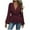 Wine, variant on Women's Workwear Chic Blazer - Slim Fit V-Neck Long Sleeve - Professional Tailored Jacket with Peplum Hem