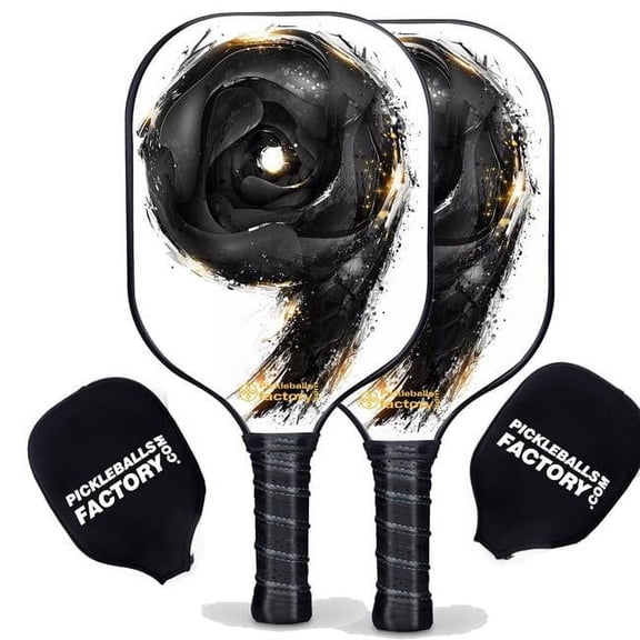 Pickleball Factory PB00020-5-G Best Pickleball Set - Letter Nine Usapa Pickleball Paddles, Pickleball Racket Set, Glassfiber Graphite