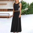 thumbnail image 6 of 2 Piece Skirt Set for Women Sleeveless/Short Sleeve Top with Flowy Maxi Skirts Elegant 2pc Dress Sets, 6 of 7