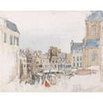 thumbnail image 2 of David Cox 18x15 Black Ornate Wood Framed Double Matted Museum Art Print Titled - A French Market Place (1829), 2 of 5