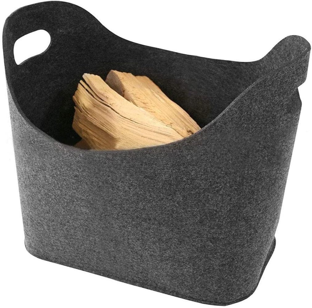 FULenQnu Firewood Storage Basket Foldable Felt Fireplace Firewood