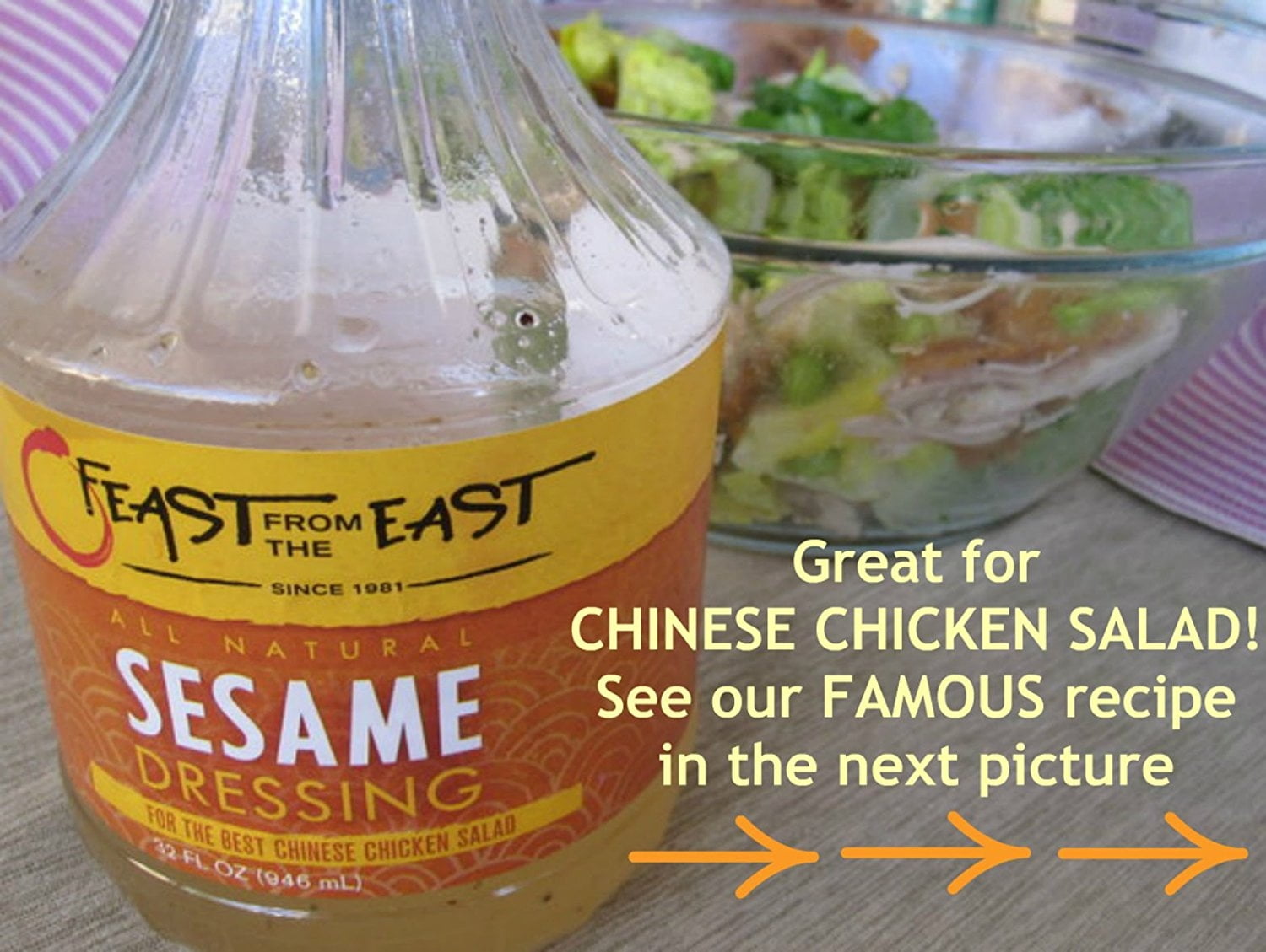 Feast From The East Sesame Dressing - Original - Gluten-Free - All-Natural - 32 Fl Oz