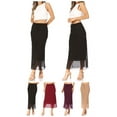 thumbnail image 6 of Women's High Rise Chiffon Overlay Maxi Draped Skirt with Waist Tie Accent., 6 of 6