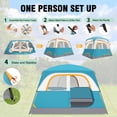 thumbnail image 3 of COBIZI 4-6-8 Person Family Camping Tent, 10x9FT, 210D Oxford Waterproof PU2000mm, Fire Resistant, Mesh Windows,Blue, 3 of 8