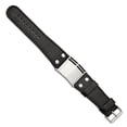 thumbnail image 3 of Stainless Steel Bracelet Contemporary Men's 35 mm 9.25 in Polished Black Leather Adjustable Buckle 9.25in, 3 of 5