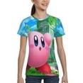 thumbnail image 4 of Kirby Adventure Game Teen T-Shirt Crewneck Short Sleeve Double-Sided Print Summer Tee Shirts Top For Youth Boys Girls Children X-Small, 4 of 7
