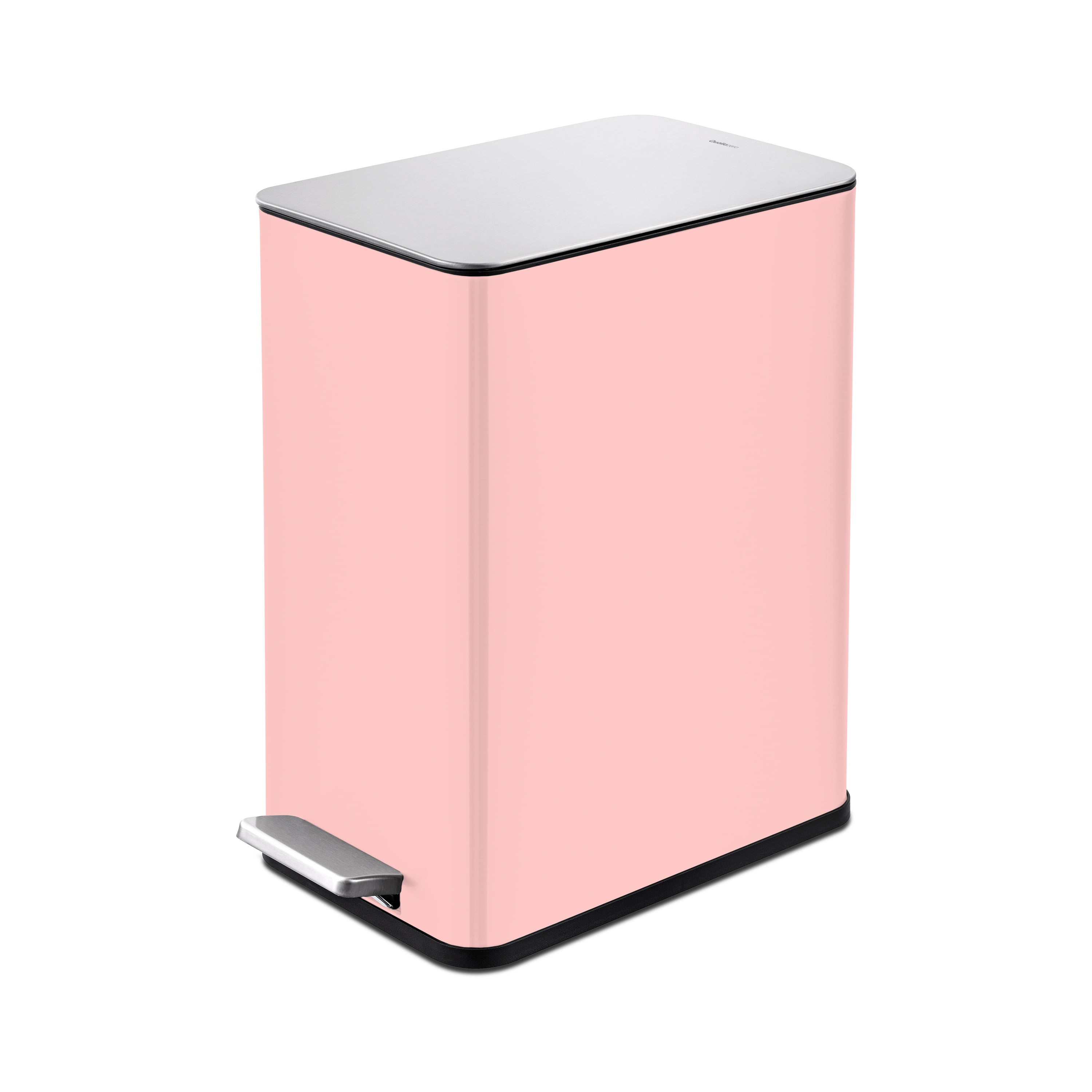 Qualiazero 2.6 Gallon Trash Can, Stainless Steel Step On Bathroom Trash Can, Pink - Walmart.com