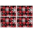 thumbnail image 1 of Joyeux Noël Napperons en Tissu Durable à Carreaux Buffalo Rouges Flocon de Neige 4 Pcs Napperons Résistants à la Chaleur 12 X 18 Pouces Napperons de Table de Fête pour Cuisine Table de Salle à Manger, Napperons de Table de Cuisine, 1 of 5