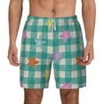 thumbnail image 2 of Goofa Starfish On Checkered Background Printed Men's Swim Trunks Board Shorts Quick Dry Mens Swimming Trunks with Compression Liner,Breathable Fit Hawaii Beach Shorts-Small, 2 of 9