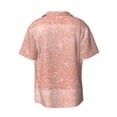 thumbnail image 2 of Xecao offers the Rose Gold Glitter for Men's Casual Short-sleeved Shirt, a button-up collared shirt with a pocket, perfect for beach vacations and yacht travel in the XX-Large size., 2 of 7