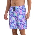 thumbnail image 2 of Vsdgher Blue Skull Daisy Men's Beach Shorts, Surfing shorts, Swim trunks, Quick Dry Swim Trunks for Surfing Beach Fun -Medium, 2 of 6