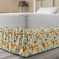thumbnail image 1 of Woodsy Bed Skirt, Floral Botanical Details and Animal Squirrel Fox Hedgehog Berries Leaves, Elastic Bedskirt Dust Ruffle Wrap Around for Bedding Decor, 4 Sizes, Multicolor, by Ambesonne, 1 of 2
