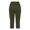 thumbnail image 5 of IDALL Capri Pants for Women Capri Leggings for Women 2025 High Waisted Cutout Yoga Capris Lightweight Cropped Pants Solid Soft Pajams Pants Yoga Pants Women Beach Pants Army Green L, 5 of 6