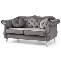 Glory Furniture Hollywood Loveseat in Dark Gray Color