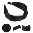 thumbnail image 4 of Unique Bargains 1 Pc Fashion Faux Diamond Knitted Crossover Headband for Women 5.91"x2.17" Black, 4 of 6