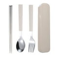 thumbnail image 1 of Travel tableware set, stainless steel tableware, reusable tableware, with box, for camping and office, 1 of 5