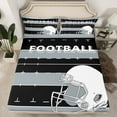 thumbnail image 2 of Feelyou Rugby Sport Player Full Size Sheets for Teens, Grey Black Cartoon Bed Sheets, Football Soccer Theme Sheet Sets, Lightweight Room Decor, 4 Pieces, 2 of 7