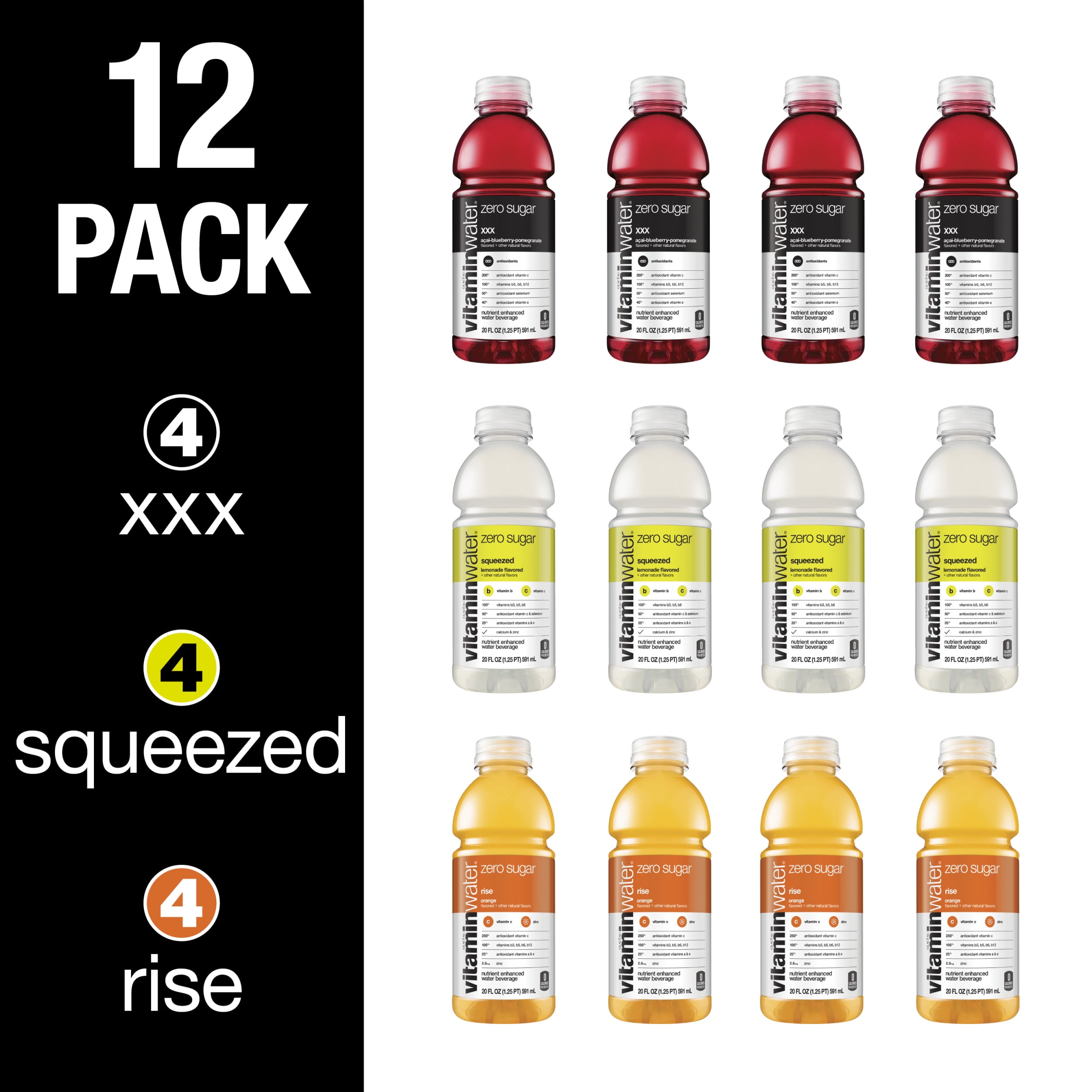 Vitamin Water Zero Variety Pack, 20 Fl. Oz., 12 Count