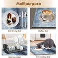 thumbnail image 6 of Coffee Mat for Countertops, Blue Abstract Modern Dish Drying Mat 2 Pcs for Kitchen Coffee Bar Accessories, Coffee Maker Espresso Machine Dish Rack Hide Stain Rubber Backed 12x19In, 6 of 6