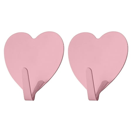 

MOKINGTOP 2PCS Wrought Love Hook Self- Punch- Stainless Steel Hook Heart-shaped Hook Home Creative Decoration
