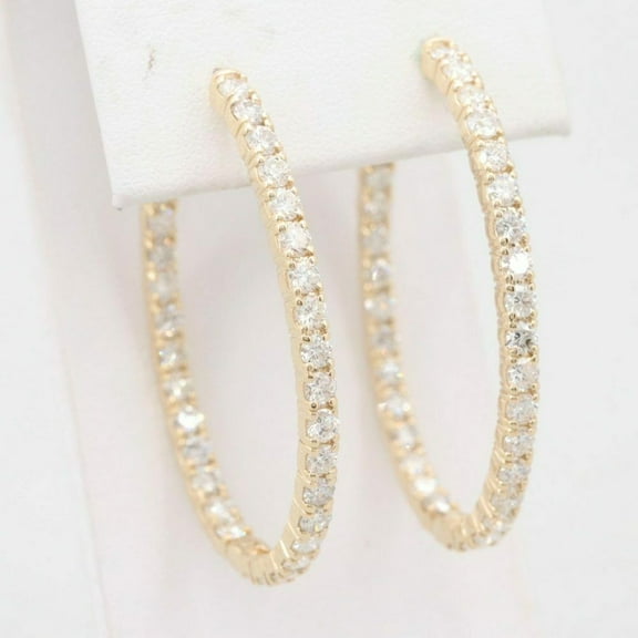 3Ct Round Cut Lab Created Diamond Hoop Earrings In 14K Yellow Gold Plated