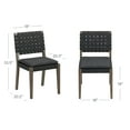 thumbnail image 4 of Nathan James Cohen 19 in. Wood Dining Chair, Mid-Century Modern Upholstered Side Chair with Hand Woven Faux Leather Backrest, Black, 4 of 6