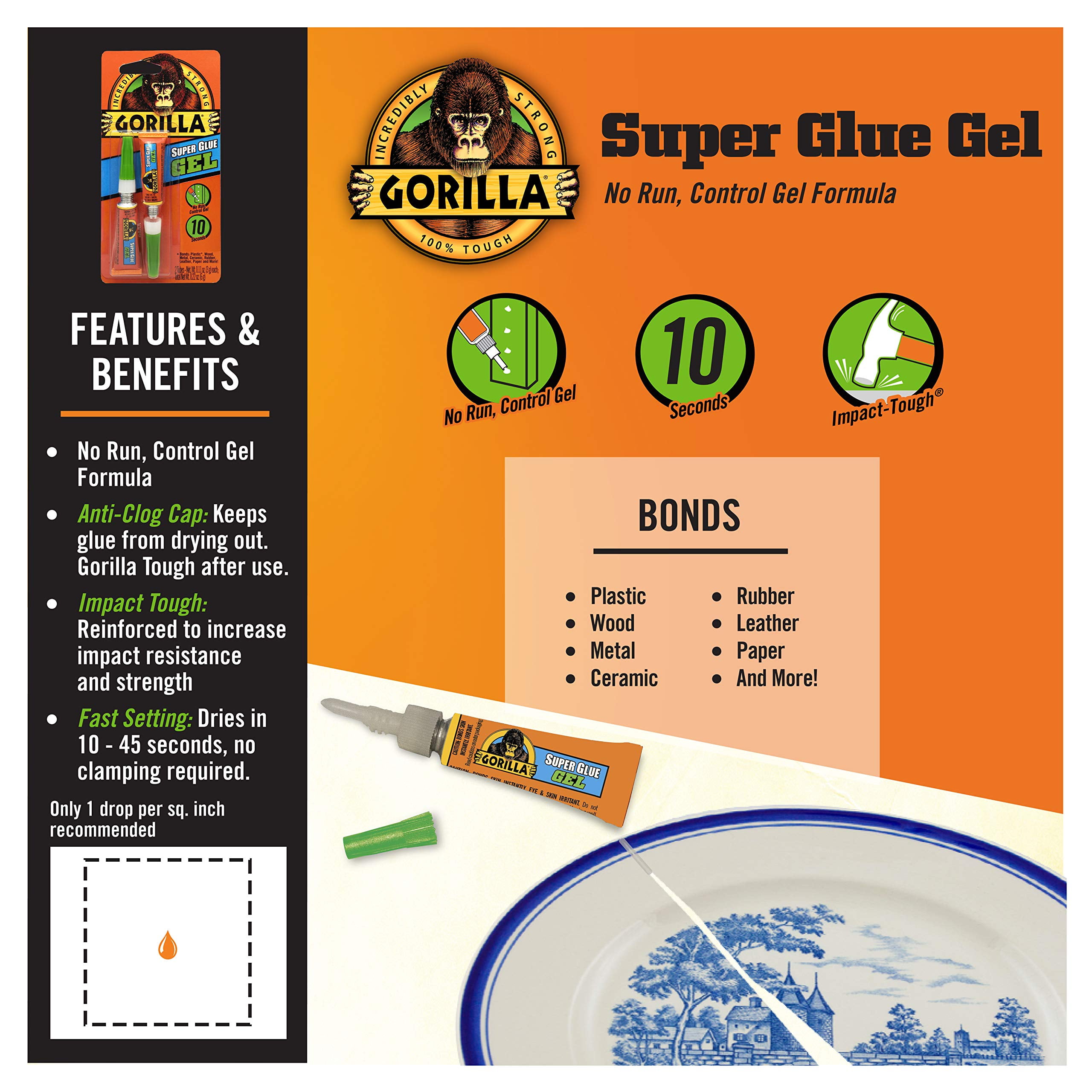 Gorilla Glue Super Glue Gel (Pack of 16)