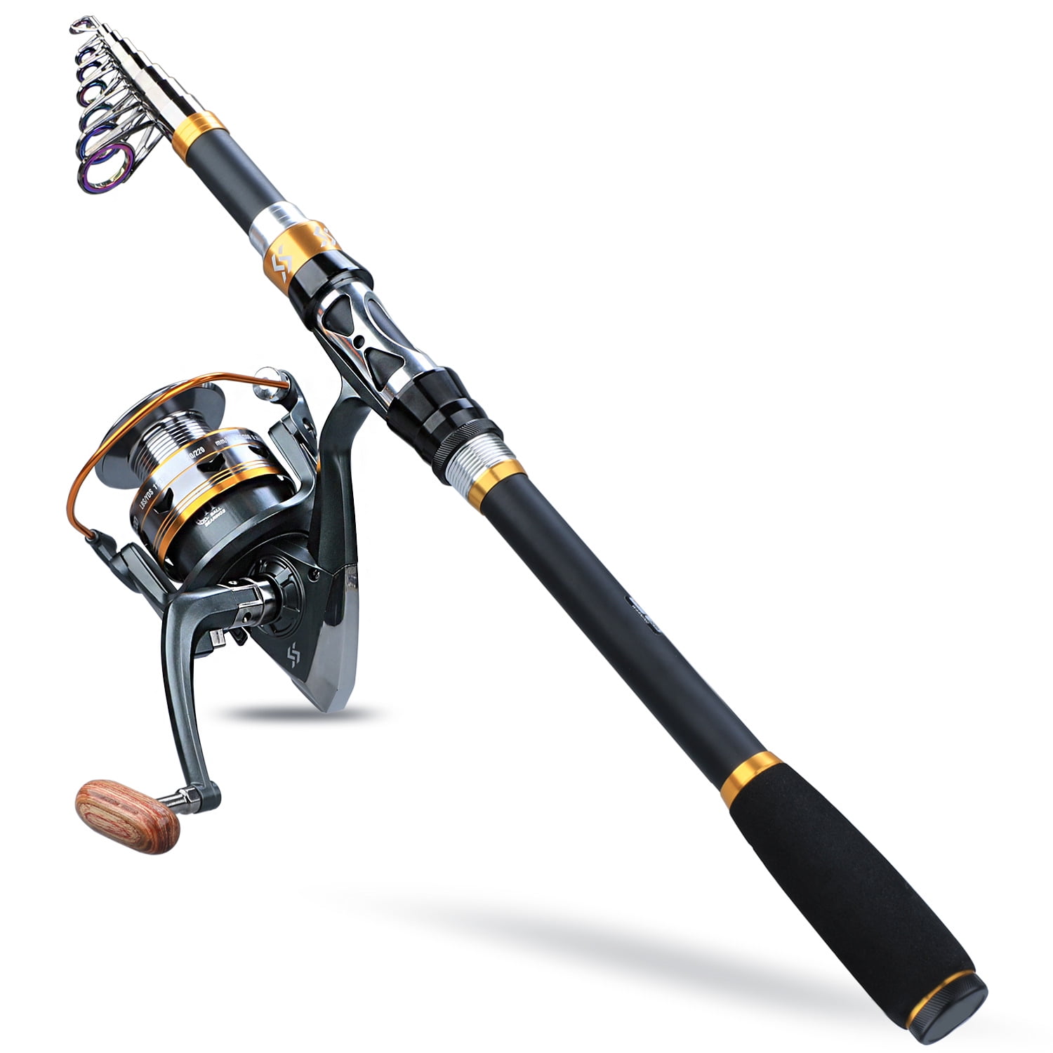 Sougayilang Telescopic Fishing Rod and Spinning Fishing Reel Combo Surf  Fishing Pole Reel Set 